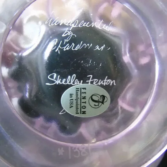 Shelley Fenton Signed COVERED CANDY DISH Pink Chiffon Spring Splendor Limited Ed